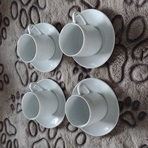 Expresso Cup and Saucer Set of 4 White